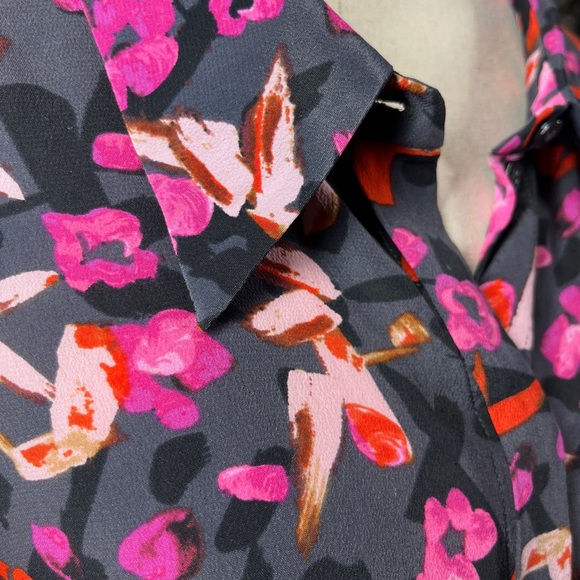 Dorothee Schumacher Floral SILK Blend Long Sleeve Button Down Shirt Top Blouse 6 - Picture 5 of 15